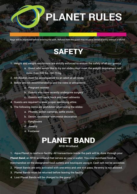 aqua planet rules and regulations
